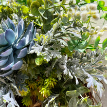 Load image into Gallery viewer, Blue Succulent Wreath
