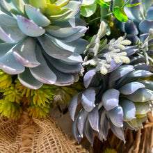 Load image into Gallery viewer, Blue Succulent Wreath