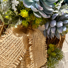 Load image into Gallery viewer, Blue Succulent Wreath