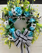 Load image into Gallery viewer, Anemone Roses Cottage Farmhouse Wreath