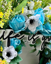 Load image into Gallery viewer, Anemone Roses Cottage Farmhouse Wreath
