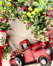 Load image into Gallery viewer, Holly Red Truck Holiday Winter Wreath
