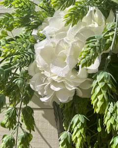 White Hydrangea and Succulents Wreath