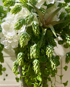 White Hydrangea and Succulents Wreath