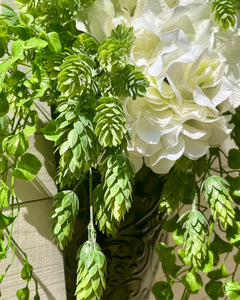 White Hydrangea and Succulents Wreath