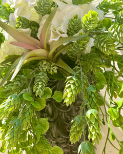 White Hydrangea and Succulents Wreath