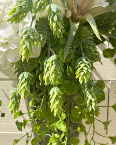 White Hydrangea and Succulents Wreath