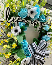 Load image into Gallery viewer, Anemone Roses Cottage Farmhouse Wreath
