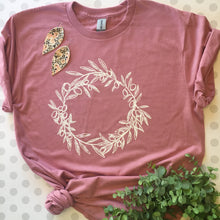 Load image into Gallery viewer, OLIVE WREATH WOMEN&#39;S T-SHIRT - ROSE PINK 
